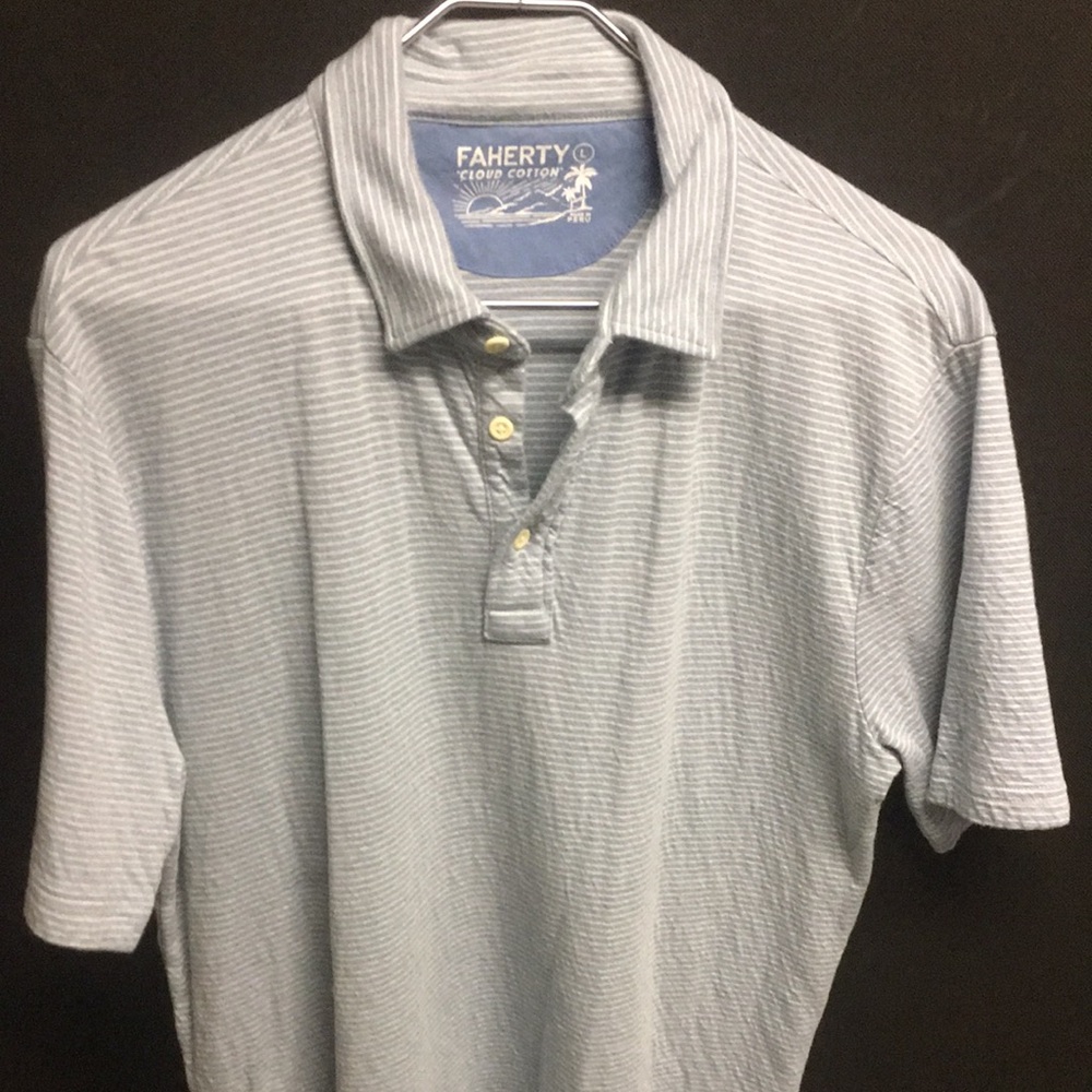 Faherty Men's Blue Striped Shirt